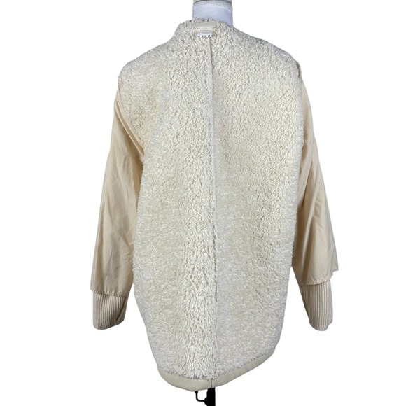 Blue Willis Denmark Hooded Knit Jacket Womens L Cream Full Zip Minimalist - Picture 11 of 16